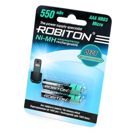 Аккумулятор Ni-MH AAA Robiton 550mAh /1.2в блистер 2шт.