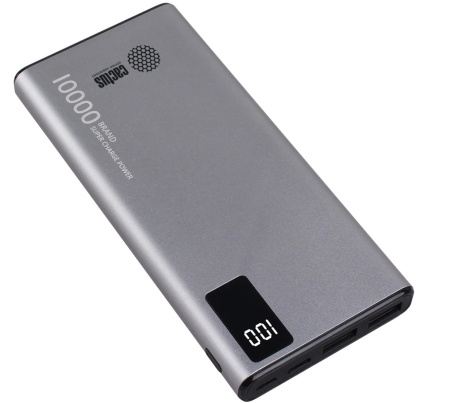 Аккумулятор внешний 10000_mAh Cactus серый (3A 2xUSB) [CS-PBFSLT-10000]