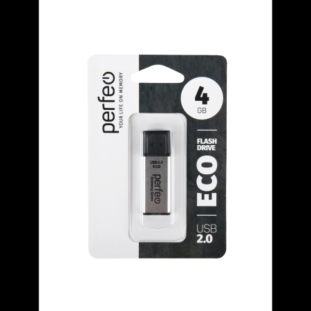 Флеш-накопитель USB2.0 4Gb Perfeo E03 (PF-E03S004ES) серебряный