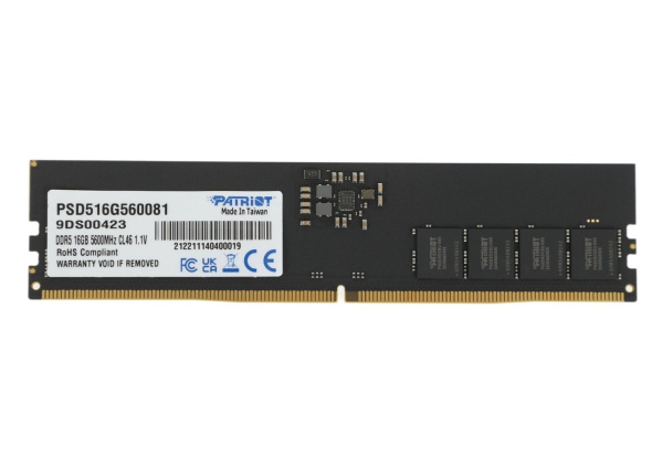 Модуль памяти DIMM DDR5 16Гб 5600МГц Patriot Signature (PSD516G560081) CL46