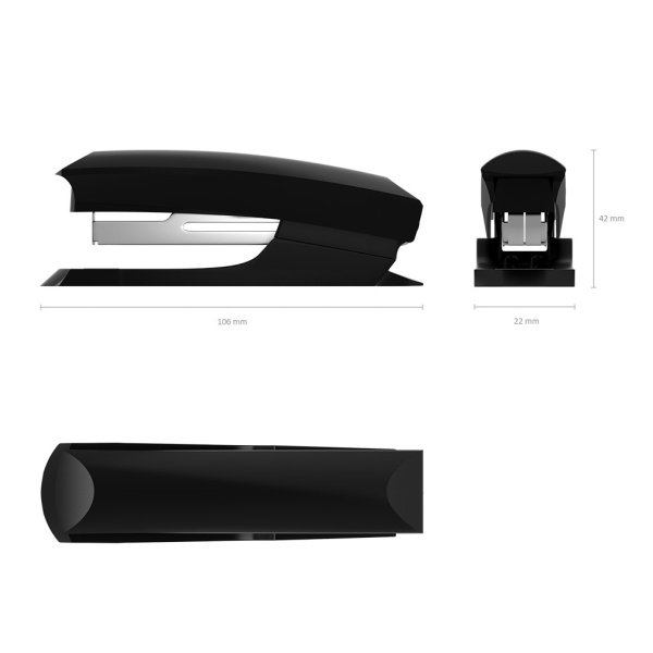 Степлер №10 Erich Krause "Eco" 20л., черный, с встроен. антистеплером (28233)