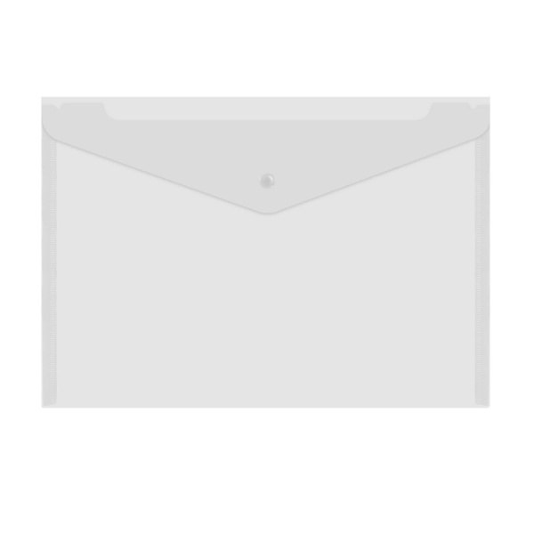 Папка-конверт на кнопке BRAUBERG A4 "Universal" прозрачная (273070)