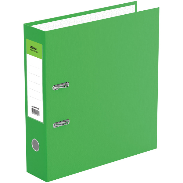 Папка-регистратор 70мм. СТАММ "Стандарт" бумвинил, салатовая ММ-31827