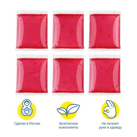 Пластилин легкий Мульти-Пульти красный, 6 шт (ЛП_43186)