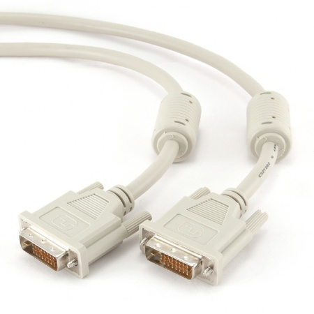 Кабель DVI-D(m) - DVI-D(m)  1.8м Cablexpert, 25M/25M, экран, феррит. кольца, белый (CC-DVI2-6C)