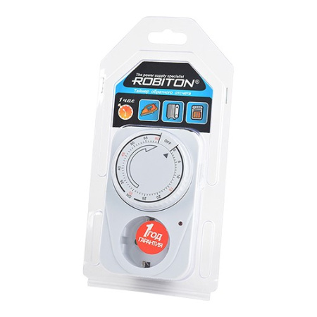 Таймер розетка Robiton ME-04/220в, 16А, обратного отсчета, механический, 0..60минут