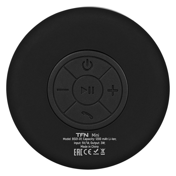 Портативная колонка TFN Mini Bluetooth 1x3Вт 1200mAh Черный
