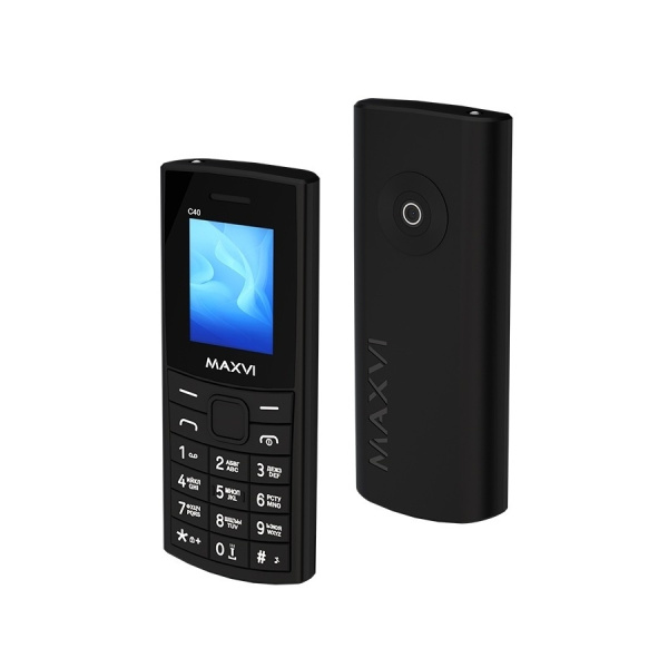 Сотовый Maxvi C40 Black 2sim/1.77"/160*128/microSD/0.3МП/Bt/600мАч/моноблок