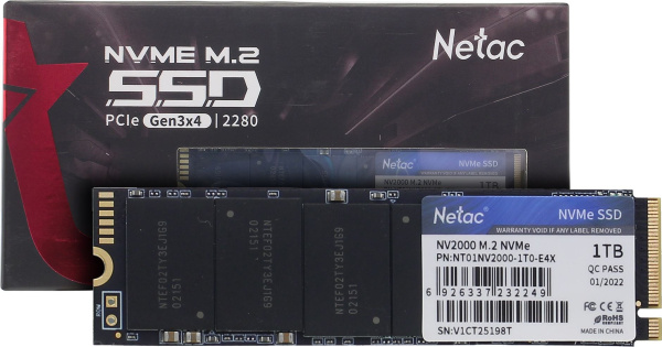 SSD-накопитель M.2 1Тб Netac NV2000 [NT01NV2000-1T0-E4X](TLC 3D NAND,NVMe,2500/2100 Мб/с)