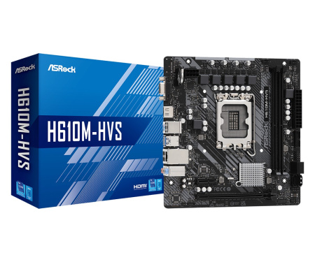 Мат.плата S1700 H610 ASRock H610M-HVS (mATX,2DDR4,PCIE,VGA,HDMI,PC3200)