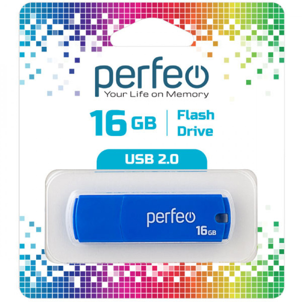 Флеш-накопитель USB2.0 16Gb Perfeo C05 (PF-C05N016) синий
