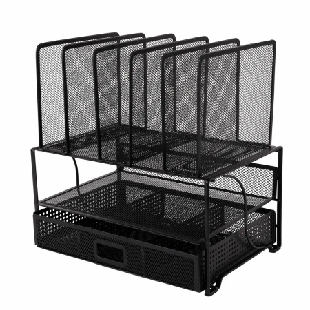 Настольный органайзер BRAUBERG "Germanium" металлический, черный (272474)