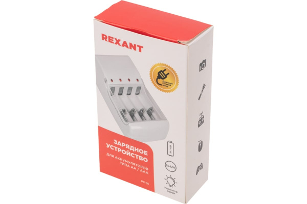 Зарядное устройство Rexant PC-05, Ni-MH/Ni-Cd, 4слота, AA/AAA, сет. шнур
