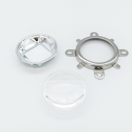 Радиатор с вентилятором 12в и линзой  90гр для мощного светодиода