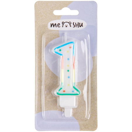 Свеча "Цифра 1" MESHU 8,5см MS_32377