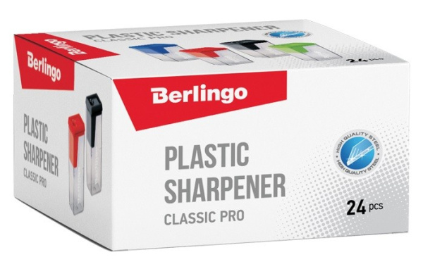 Точилка Berlingo "Classic Pro" 1 отверстие, ассорти (BBp_15019)