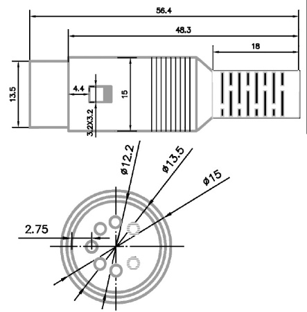 Разъем СГ5 (ОНЦ-ВГ-10-5/16-В, DIN 41524), штекер, кабельный, Ruichi 7-0251 5p