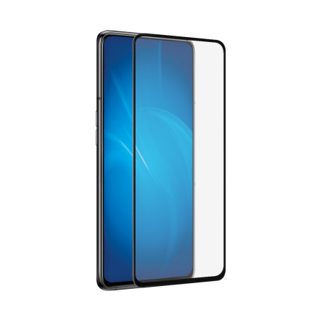 Защитное стекло для Samsung Galaxy A80 с цветной рамкой (fullscreen+fullglue) DF sColor-80 (black)