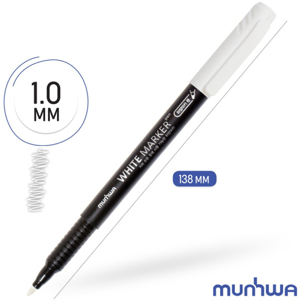 Маркер перманентный MunHwa белый 1мм (WPM-05)