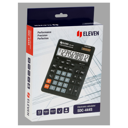 Калькулятор ELEVEN SDC-444S 12 разряд, черный