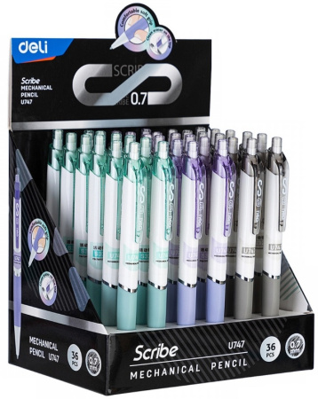 Карандаш мех. DELI "Scribe" 0.7мм. пласт. корп. (EU747-P)