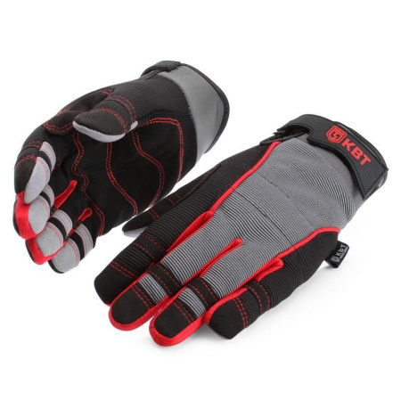 Перчатки монтажника КВТ С-32 (L), хлопок/искуственная кожа/поливинилхлорид