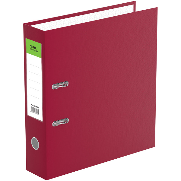 Папка-регистратор 70мм. СТАММ "Стандарт" бумвинил, бордовая ММ-31823