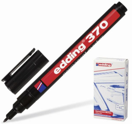 Маркер перманентный Е-370, круглый, 1мм, черный