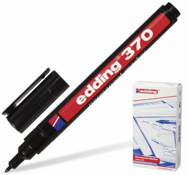 Маркер перманентный Е-370, круглый, 1мм, черный