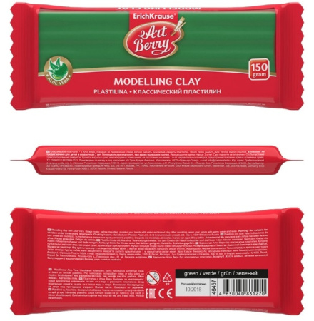 Пластилин 150гр. ErichKrause классический, зеленый (46457)
