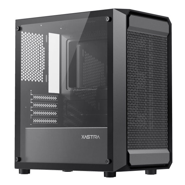 Корпус mATX Б_БП XASTRA A303M 3FRGB Black (USB3.0,Audio,TG,черный,1х120мм,2х140мм FRGB)[A303M-2FC14F-1FC12F]