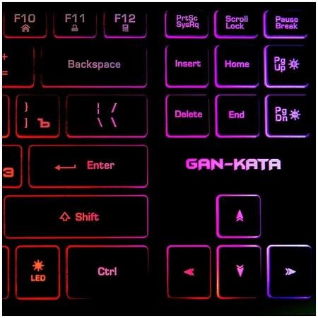Игровая клавиатура USB Dialog Gan-Kata KGK-17U мембранная, подсветка, Black