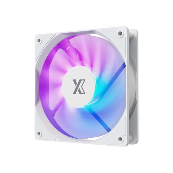Кулер в корпус 120х120х25 XASTRA FC120W ARGB White (600-1500prm/4pin/PWM/3-pin 5V ARGB/57 CFM/26дБ/подшипник гидродинамический/ARGB)[FC120-1WA-SXX-GL]