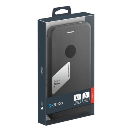 Чехол-книжка для Xiaomi Redmi 7 Deppa Clamshell Case черный (87136)