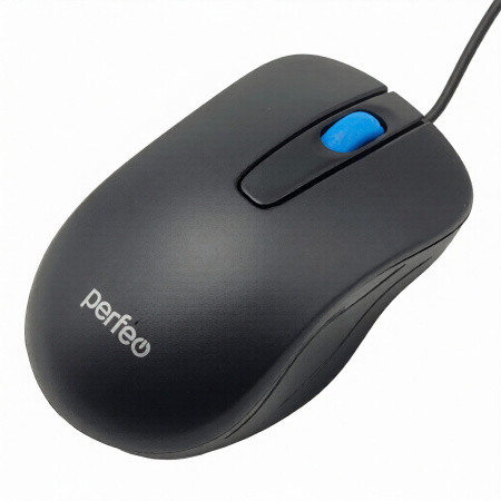 Мышь USB Perfeo ELEGANT (C3597) оптическая, бесшумная, 3кн., 1000dpi, кабель 1,8м, черная
