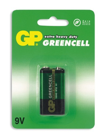 Батарейка 6F22(крона) GP Greencell 1шт./9В. солевая