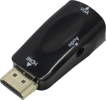 Переходник HDMI(M)-VGA(F) ExeGate EX-HDMIM-VGAF-C позол. конт. (19M-15F)