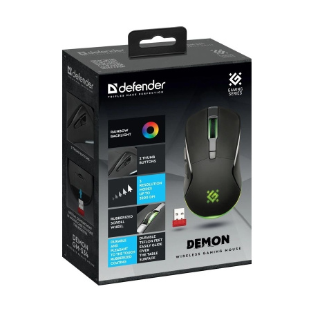 Беспроводная игровая мышь Defender Demon GM-534 6кн. 3200dpi, 2.4G, 500мАч