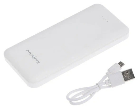 Аккумулятор внешний 10000_mAh MAIMI Mi1  2USB/Micro/Type-C (белый)