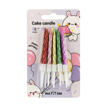 Свечи "Мини" MESHU 10 шт, 6 см, ассорти (MS_57403)