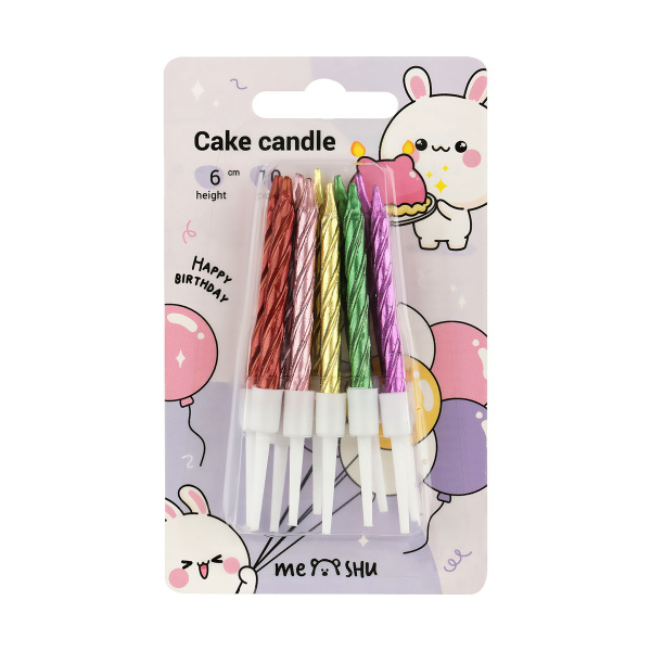 Свечи "Мини" MESHU 10 шт, 6 см, ассорти (MS_57403)