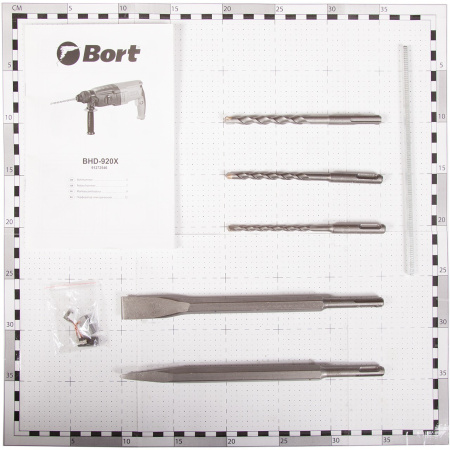 Перфоратор Bort BHD-920X 900Вт, 3 реж., 3.5Дж, 0-900 об/мин, 0-5000 уд/мин, реверс, SDS-plus