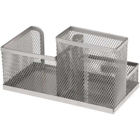 Подставка СТАММ органайзер, металлическая, 3 отд., серебр. (ОР-30847)