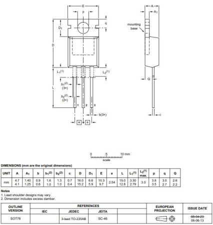 Симистор BT137-800E 800V 8A TO220