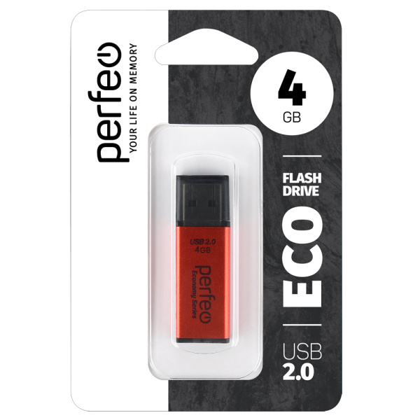 Флеш-накопитель USB2.0 4Gb Perfeo E03 (PF-E03R004ES) красный