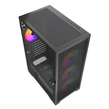 Корпус ATX Б_БП Powercase Mistral B415 (USB3.0,Audio,черный,Mesh,TG,4х120мм ARGB PWM fans,CPU Cooler до 165мм, VGA до 285мм)[CMAB415-A4]