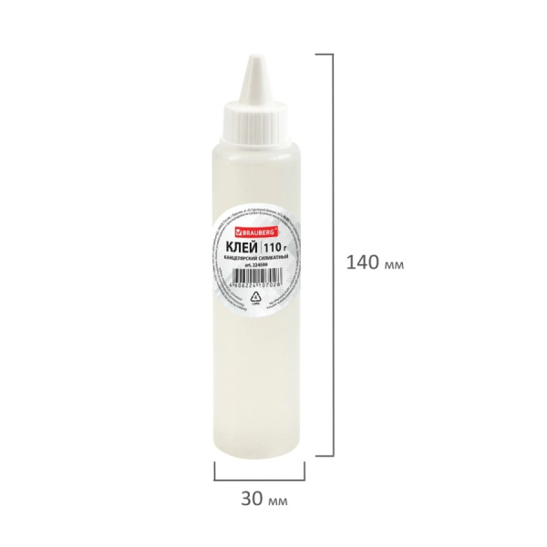 Клей силикатный BRAUBERG "Classic" 110гр. (224599)
