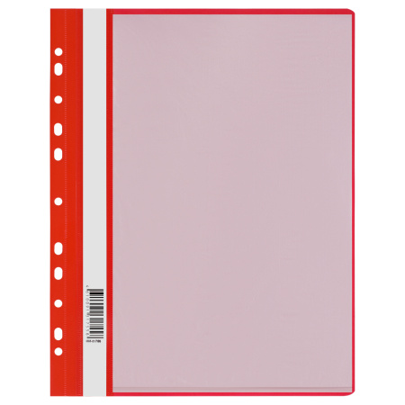 Скоросшиватель пластиковый А4 160мкм. СТАММ с 10 вкладышами, с перфорацией, красный (ММ-31755)