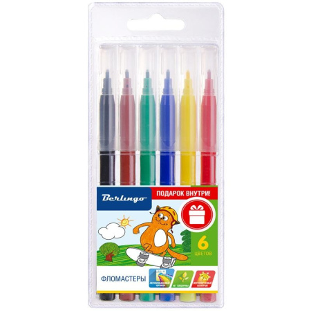 Фломастеры 06цв. BERLINGO "Жил-был кот" (WP00606)