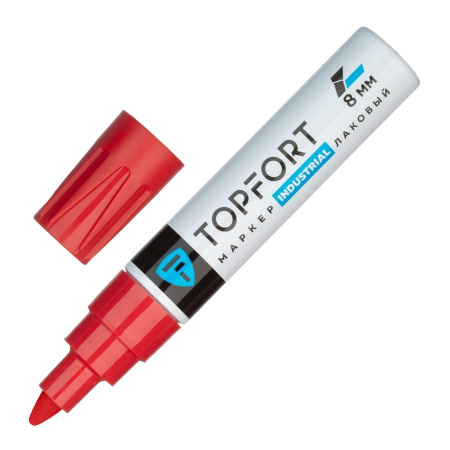Маркер-краска TOPFORT "Industrial" лаковый, 8мм, красный (1827880)